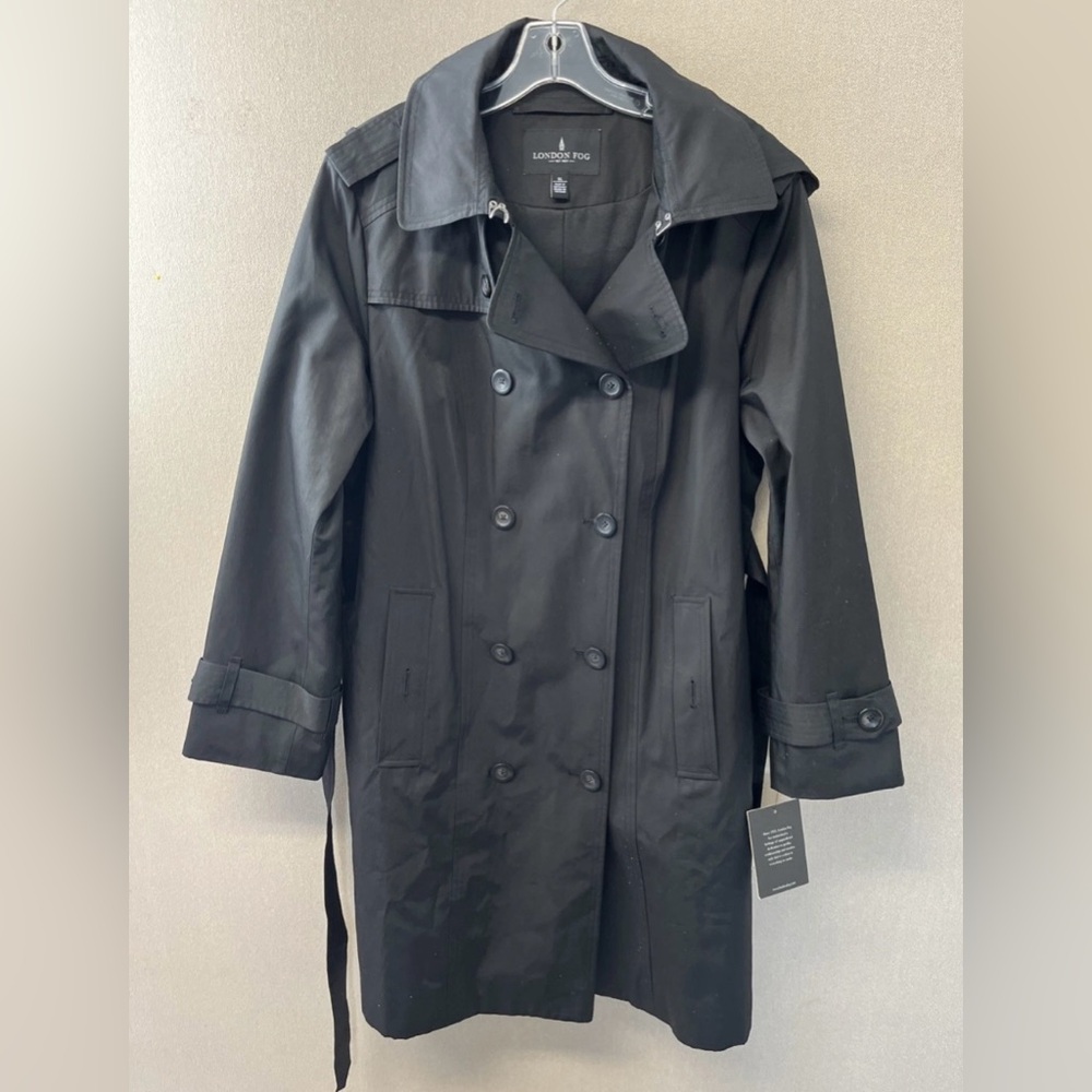 (NWT) London Fog Women's Classic Black Trench Coat
